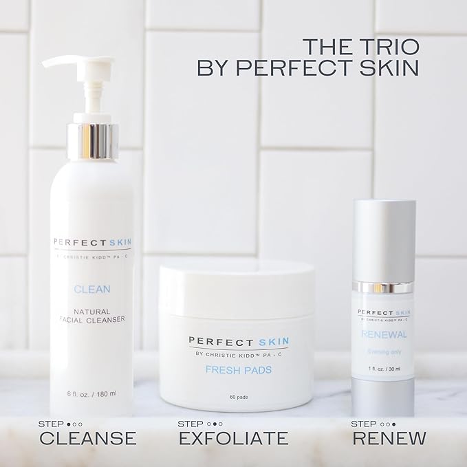 PERFECT SKIN BY CHRISTIE KIDD, PA-C Trio Skincare Bundle | Cleanse, Refresh & Renew Your Skin | Daily Essentials for Smooth, Bright, and Hydrated Perfect Skin