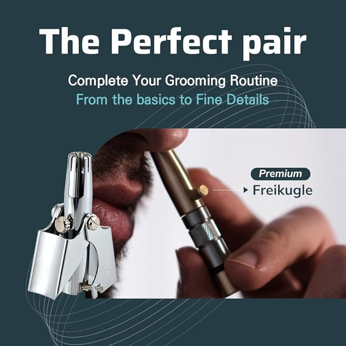 ROYAL [Made in Korea Nose Hair Trimmer for Men Butterfly, Manual, Battery-Free, Waterproof, Painless with Twelve Dual-Edged Blades, Patented Mechanism ET-1