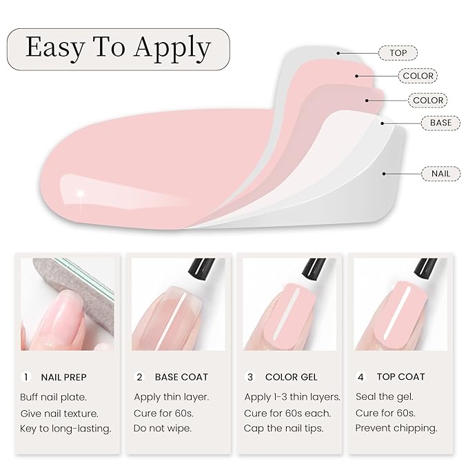 MAYCHAO 15ML Gel Nail Polish 1Pc Pink Gel Polish Soak Off UV LED Nail Polish Nail Art Starter Manicure Salon DIY at Home, 0.5 OZ