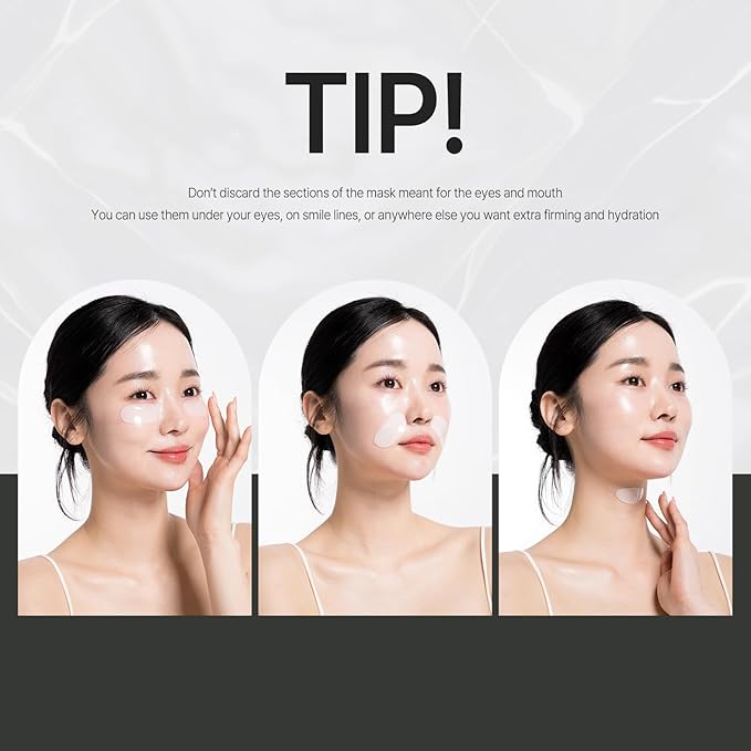 Vegan Mucin Lifting Hydrogel Collagen Face Mask 4+1 ea Ultimate Hydration, Improves Skin Texture, Soothing, Elasticity, Glowing Skin, Reduces Fine Lines & Wrinkles, Made in Korea OHMYPURE (5, Vegan)