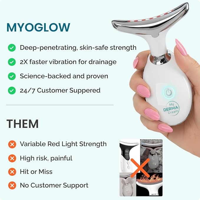 MyoGlow LED Neck Massager & 90-Day Niacinamide Serum