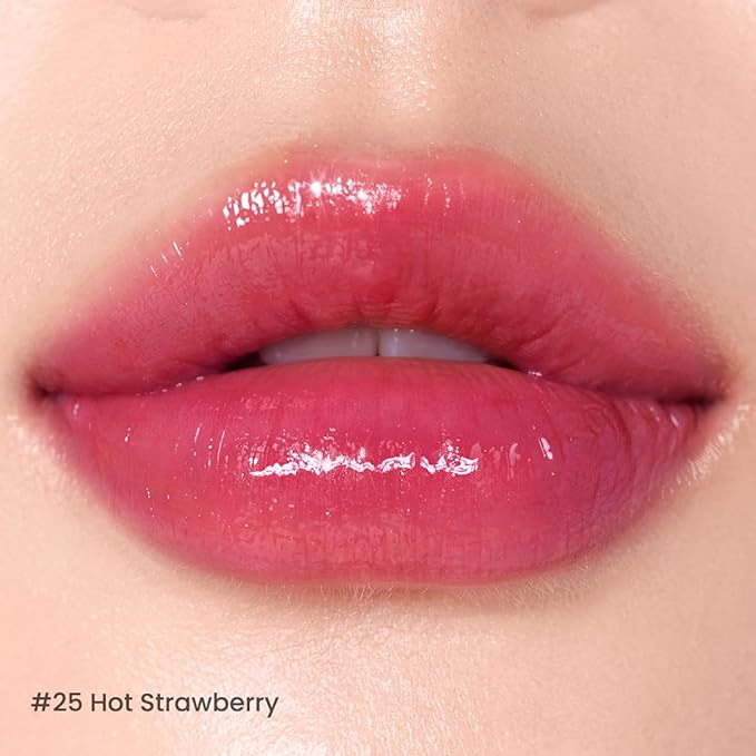 Peripera Ink Mood Glowy Tint | Lip-Plumping, Naturally Moisturizing, Lightweight, Glow-Boosting, Long-Lasting, Comfortable, Non-Sticky, No White Film (025 HOT STRAWBERRY)