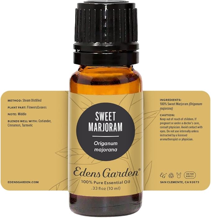 Edens Garden Sweet Marjoram Essential Oil- 100% Pure Premium Grade, Undiluted, Natural, Therapeutic, Aromatherapy, The Best for Diffuser, Candle, Humidifiers, Kid Safe 10 ml (.33 fl oz)