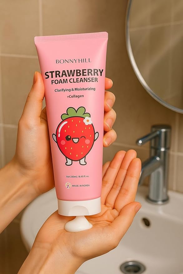 BONNY HILL Strawberry Foam Cleanser with Collagen – 250ml (8.45 fl. oz