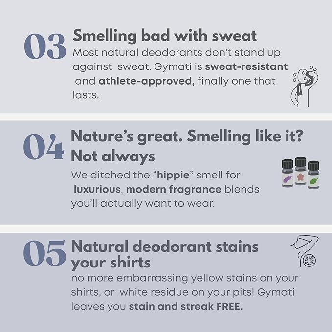 Gymati - Fitness Deodorant Spray - Men & Women - Aluminum-Free - All Day Ultimate Odor Protection - Sweat Resistant - Air-Powered - Vegan & Plant-Based - Made in USA -Unisex -3.4oz Travel Size -2 Pack
