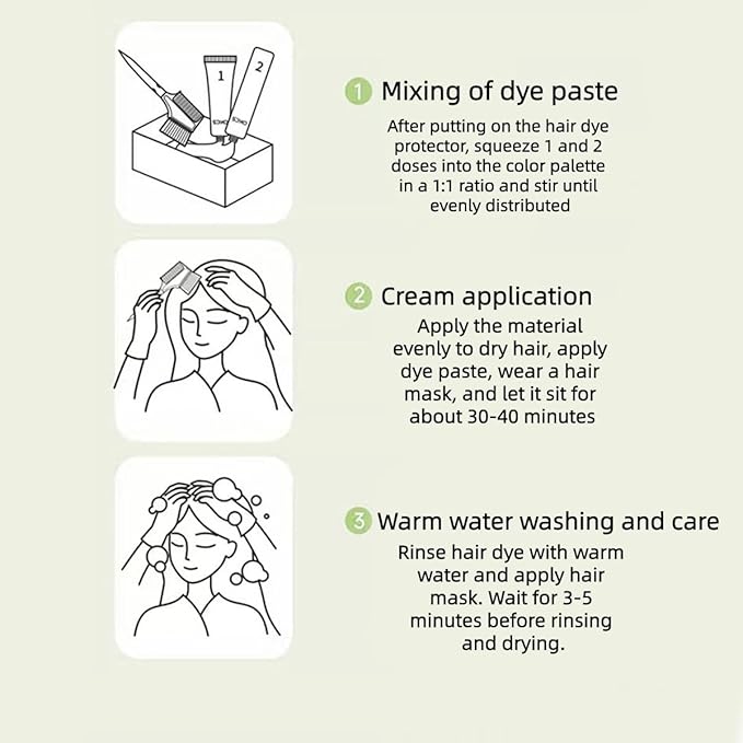 Long-Lasting Botanical Essential Oil Hair Dye,Mild Formula Long Lasting Hair Dye Set,Plant-Based Hair Color for Gray Coverage (Dark Brown)