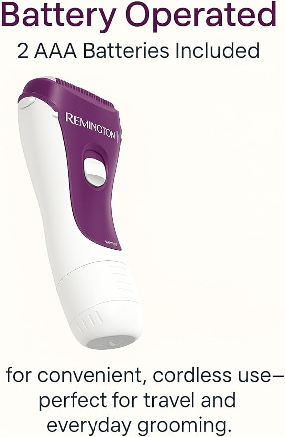 Remington Smooth & Silky Electric Shaver for Women, 3-Blade Battery Operated Foil Shaver and Bikini Trimmer, Shave Wet or Dry