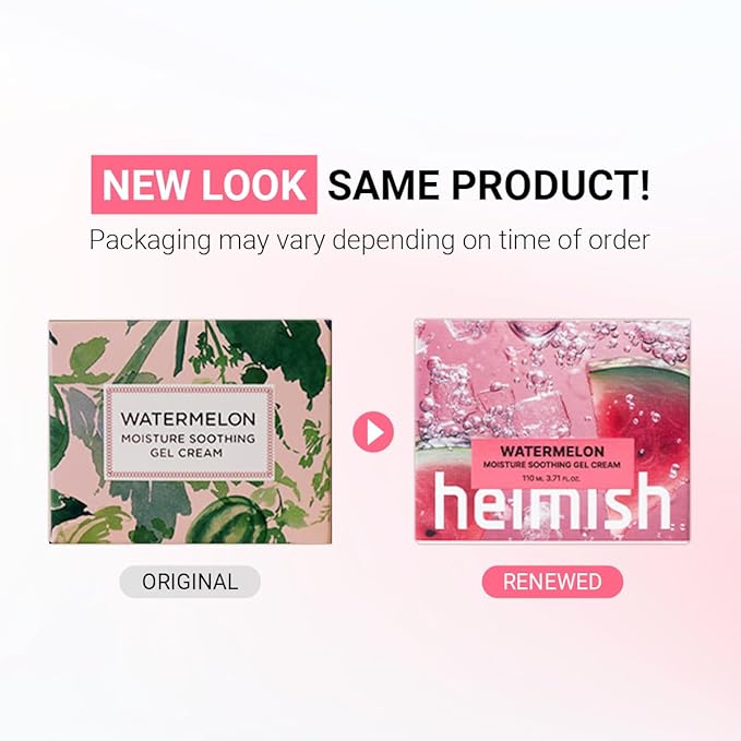 HEIMISH Watermelon Moisture Soothing Gel Cream - Hydrating, Cooling & Soothing, Plumping Facial Cream, Daily Face Moisturizer with Watermelon Extract, Lightweight, Fast-absorbing, 3.7fl.oz/110ml