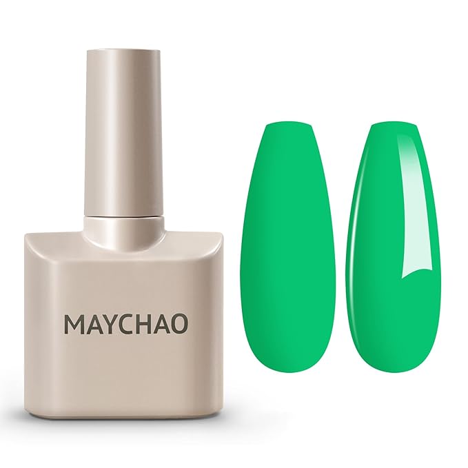 MAYCHAO 15ML Forest Gel Nail Polish 1Pc Green Gel Polish Soak Off UV LED Nail Polish Nail Art Starter Manicure Salon DIY at Home, 0.5 OZ