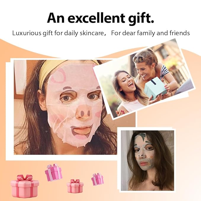 evpct 8 Pack Animal Face Masks Skincare,Spa Kit for Girls Kid Animal Facial Face Masks Skincare for Teens Kids Girls Spa Day Slumber Sleepover Birthday Party Favors Supplies Kit, Sheet Mask Beauty