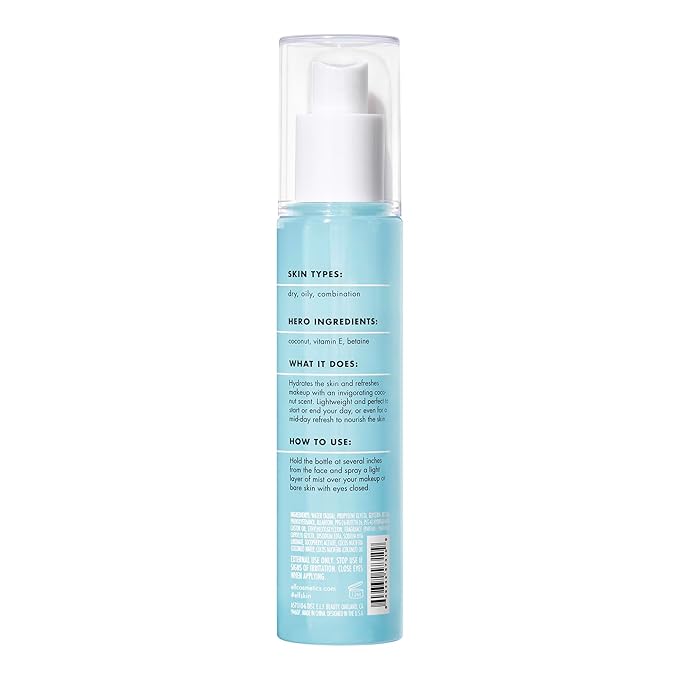 e.l.f. SKIN Holy Hydration! Hydrating Coconut Mist, Refreshes, Soothes & Invigorates Skin, Tropical Scent, 2.7 Fl Oz (Pack of 1)