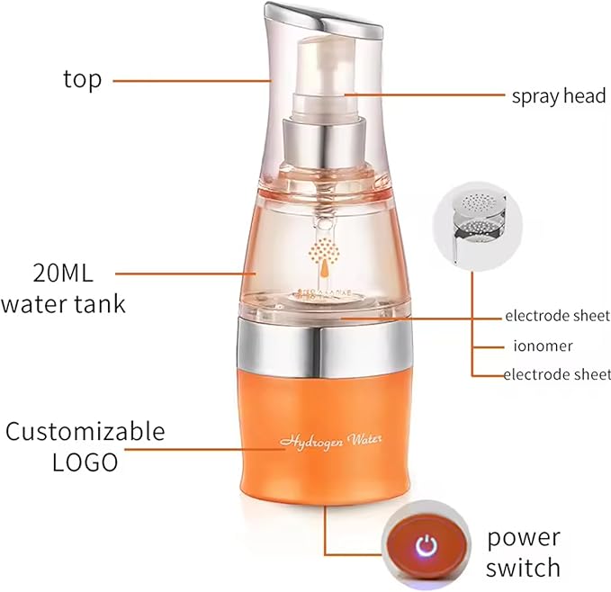 Hydrogen Rich Water Spray Instrument, Handheld Facial Nano Sprayer Facial Mister, for Eye Lash Extensions, Deep Moisturizing, Skin Rejuvenation