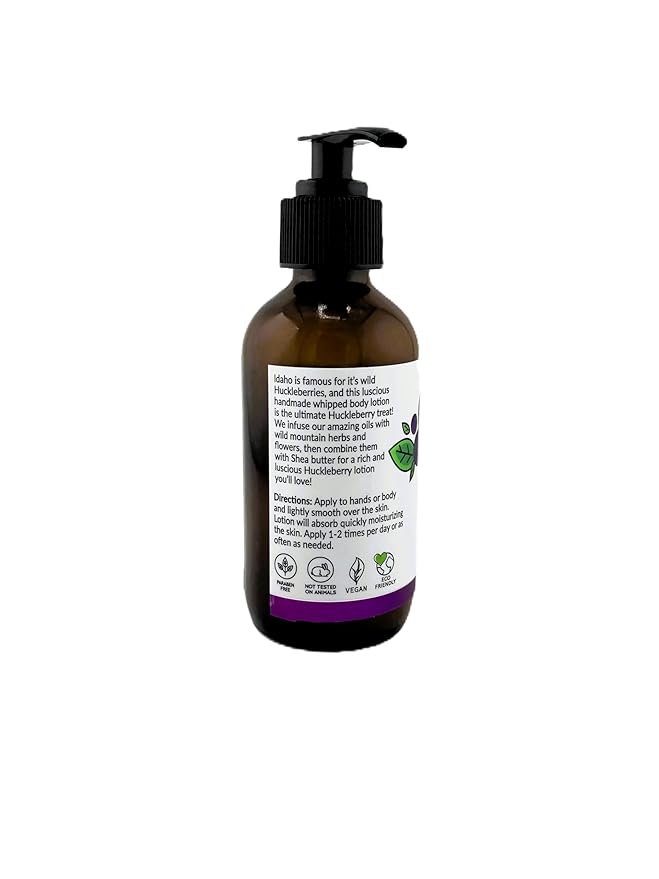 HUCKLEBERRY BLISS DRY SKIN BODY LOTION - 4 oz Pumpable bottle