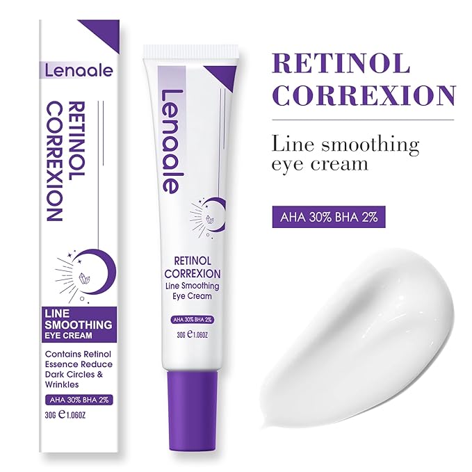 Eye Cream, Retinol Eye Cream for Dark Circles, Puffiness Anti Aging, With Hyaluronic Acid, Peptides, Caffeine Reduces Bags, Smooths Wrinkles & Fine Lines