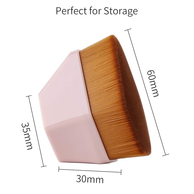 Foundation Brush, Daubigny Iron Type Makeup Brush for Face Blush Liquid Powder Foundation Brush for Blending Liquid, Cream or Flawless Powder Cosmetics with Protective Case (Pink)