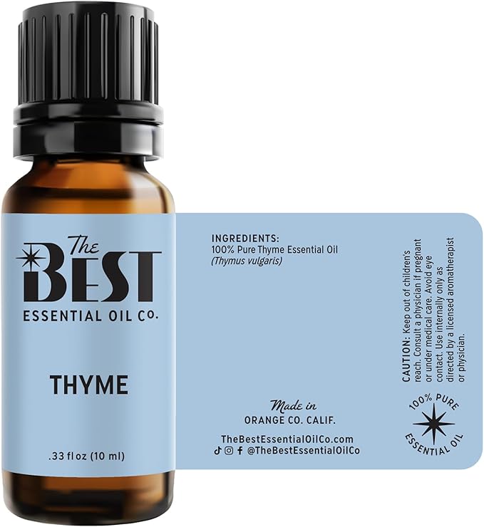 The Best Thyme Essential Oil Premium Grade- 100% Pure & Natural for Aromatherapy, Diffuser, Spa, Massage, Air Freshener- 10 ml (.33 fl oz)