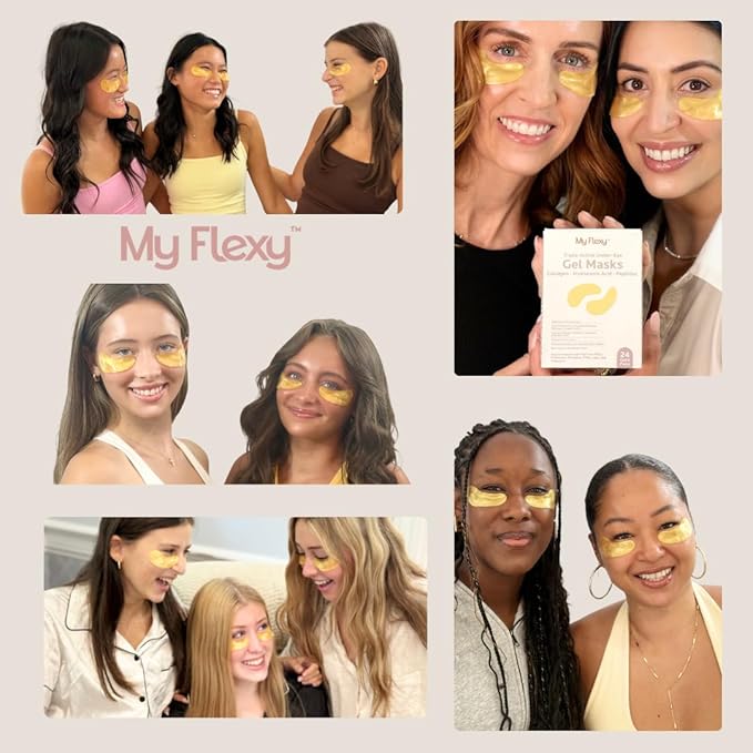 Under Eye Patches for puffy eyes and dark circles, Collagen & Peptides Skincare, Gold Eye Masks for dark circles and puffiness, Self Care Gifts for Women & Men, Under Eye Mask Patches 24 Pairs - Gold