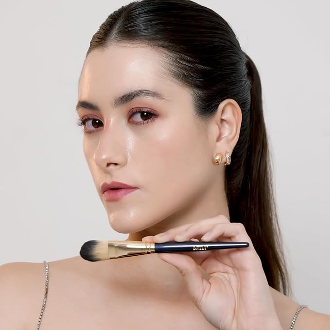 BEILI Foundation Brush Set for Liquid Mask Concealer Makeup Flat Foundation Makeup Brushes for Liquid Cream Foundation Powder Buffing Blending Premium Face Makeup Brushes(2Pcs)