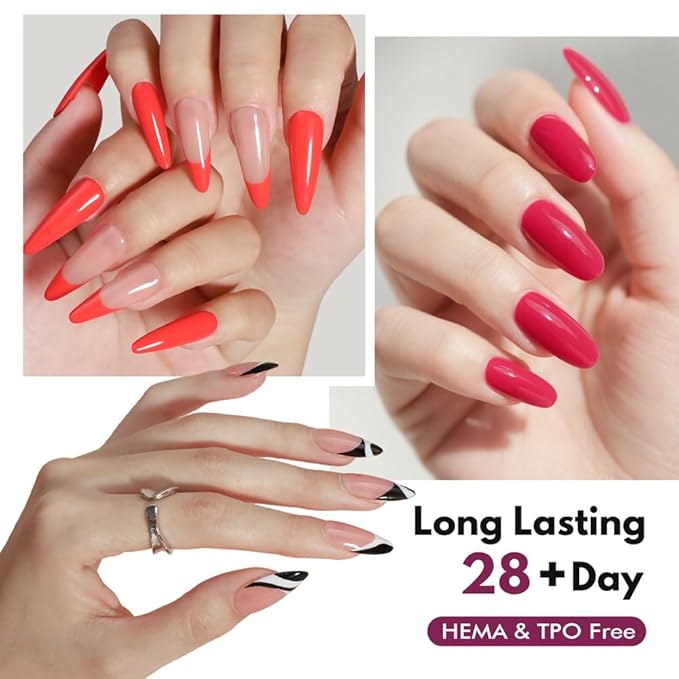 FZANEST HEMA-Free Gel Nail Polish Set, Tpo-free 72pcs 12ML High Shine Top Coat Base Builder Gel With 68 Bright Colors Nude Pink Red White Black All Seasons Gel Polish Kit For Home DIY Nail Salon Use