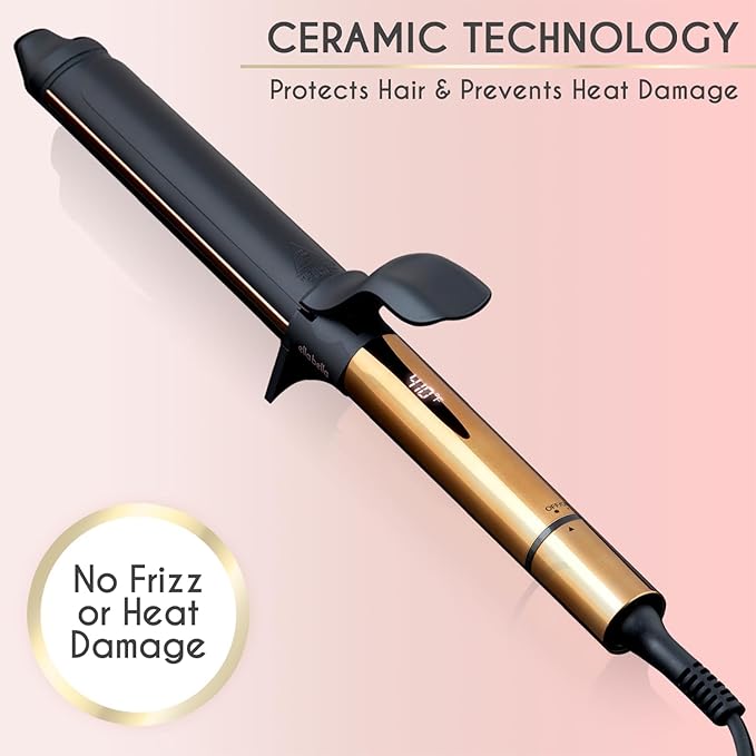 ELLA BELLA® Curling Iron 1.5" • Professional Hair Curler • 1.5 inch Curling Iron • Ceramic Curling Irons • Transform Your Look in Seconds • Suitable for All Hair Types • Say Goodbye to Heat Damage