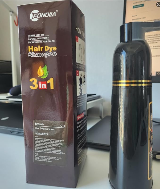 2 Pack Black Hair Dye Shampoo, Leorx 3 In 1 Black Color Shampoo Dye For Gray Hair Instant Herbal Coloring For Women & Men - Tintes Para El Cabello