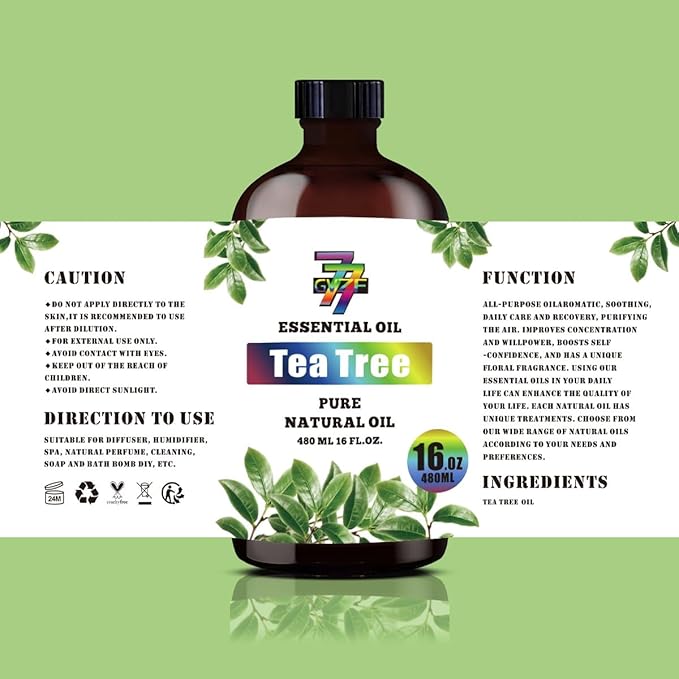 Tea Tree Essential Oil (16 oz / 480 ml) – Coconut Oils for diffusers, humidifiers, Home Baths, Cleaning Products, Yoga, DIY Soaps and DIY Scented Candles