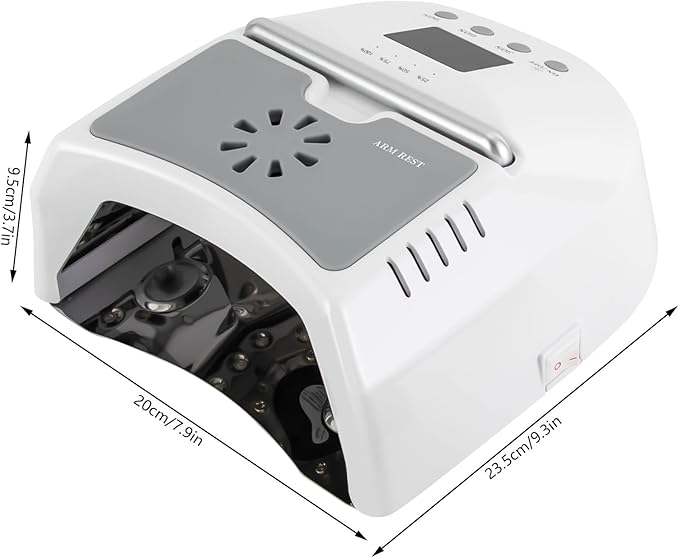 Professional 72W Nail Lamp with LCD Digital Timer, Fast 30s Cure LED Nail Dryer for Gel Polish, Portable UV/LED Light for Salon & Home Nail Art (White)