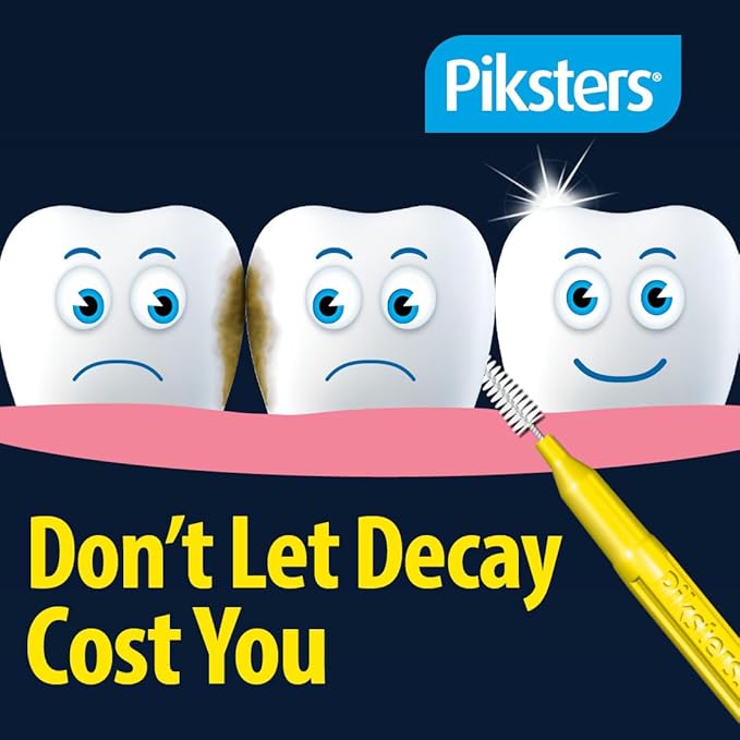 Piksters Interdental Brushes, 40 pk, Size 000, Interdental Tooth Brush for Extremely Tight and Fine Teeth Gaps, Gum Soft Bristles for Plaque Removal, Safe for Braces