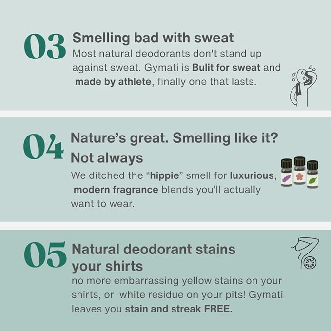 Gymati - Fitness Deodorant Spray - Men & Women - Aluminum-Free - All Day Odor Protection - Built For Sweat - Air-Powered - Vegan & Plant-Based - Made in USA - Homme + Unisex -3.4oz Travel Size -2 Pack