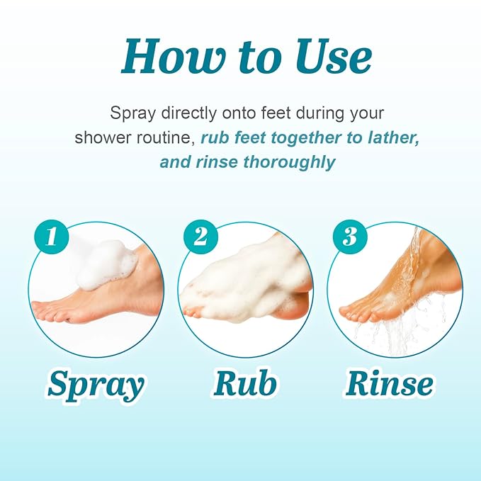 Cotton Foot - Foot Shampoo (Menthol Cooling, 13fl oz) - Refreshing Cleanse Spray, Deodorizing Foot Care Wash. Foaming Wash, Easy to Use