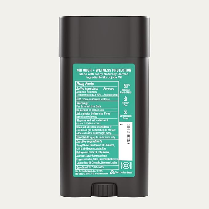 Every Man Jack Men’s Sea Minerals + Citron Antiperspirant Deodorant – New & Improved Formula – Smooth Glide, 48-Hour Odor & Sweat Defense– 2.6 oz (2 Pack)