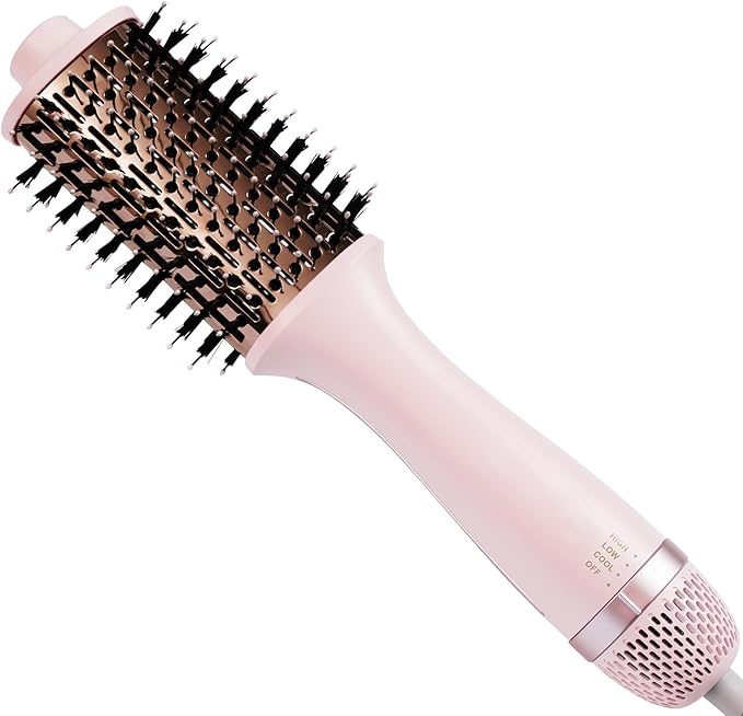 Hot-Air Hair Brushes Hair Dryer Brush Blow Dryer Brush- Dual Ionic Thermal Brush, Titanium Coated, High-Velocity Airflow for Fast Blowouts & Volumizing, Suitable for All Hair Types & Lengths