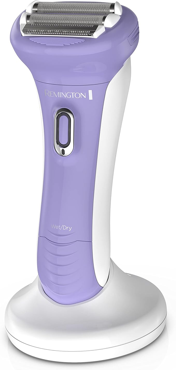 Remington Smooth & Silky Electric Shaver for Women, 4-Blade Smooth Glide Foil Shaver and Bikini Trimmer with Almond Oil Strip, Shave Wet or Dry