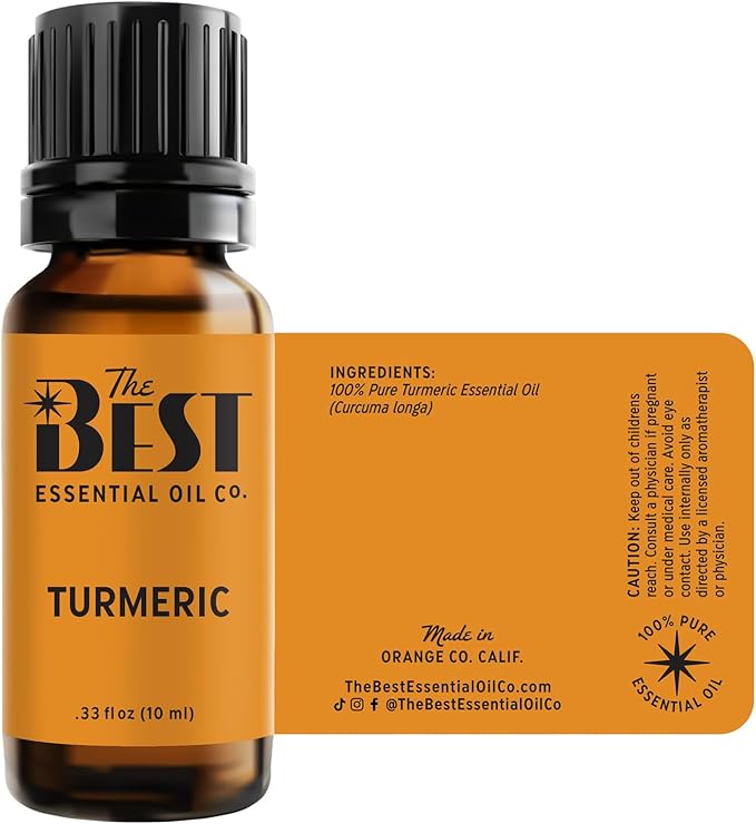 The Best Turmeric Essential Oil Premium Grade- 100% Pure & Natural for Aromatherapy, Diffuser, Spa, Massage, Air Freshener- 10 ml (.33 fl oz)