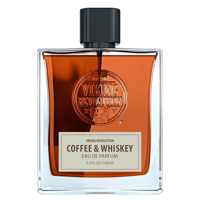 Viking Revolution Coffee and Whiskey Cologne for Men - Eau de Parfum - Earthy Perfume with Notes of Roasted Coffee, Aged Whiskey, Sandalwood, Cedar, Patchouli, Vanilla - Gifts for Men 3.5 Fl Oz