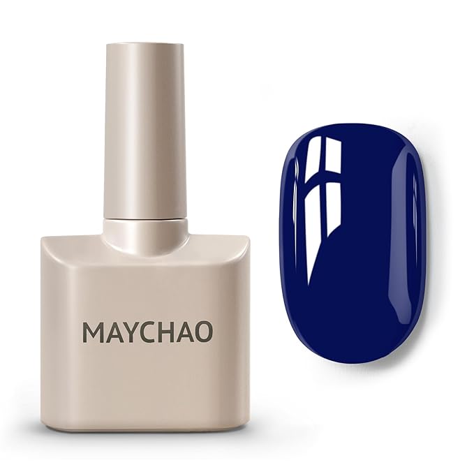 MAYCHAO 15ML Gel Nail Polish 1Pc Night Blue Gel Polish Soak Off UV LED Royal Blue Nail Polish Nail Art Starter Manicure Salon DIY at Home, 0.5 OZ
