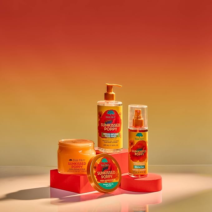 Tree Hut Sunkissed Poppy Fragrance Mist, Spritz On for a Refreshed Feel or Layer with Your Favorite Scents, Versatile Body Spray, 6 fl oz.
