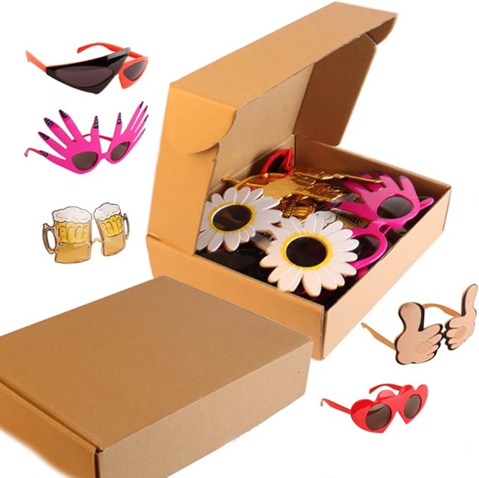 Funny Glasses Party Costume Masks, 12 Pack Cool Shaped Photo Booth Props Sunglasses