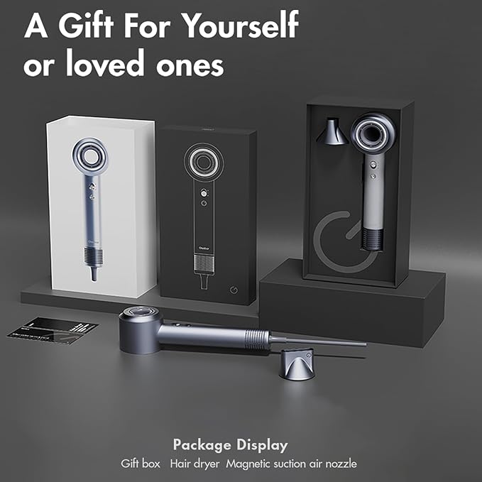 Hair Dryer, 130000 RPM Blow Dryer with Negative Ions,Lightweight Ionic Hairdryer with Magnetic Nozzle for Women and Men