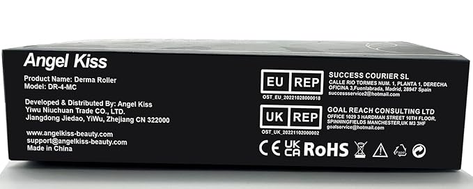 Derma Roller for Face and Body - Angel Kiss 4 in 1 Titanium Microneedling Roller Kit Micro Needle Microneedle Roller, 300 and 720 Needles 0.25mm,1200 Needle 0.3mm, Microdermabrasion Roller Men Women