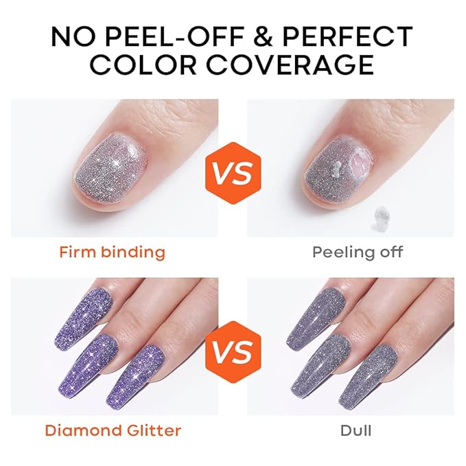 Modelones Nail Polish Remover, Acetone Nail Polish Remover and Glitter Sparkle Reflective Gel Rose Soak Off 8 Fl Oz for Nail Art Design LED Manicure Salon DIY at Home 1 PCS, Rose