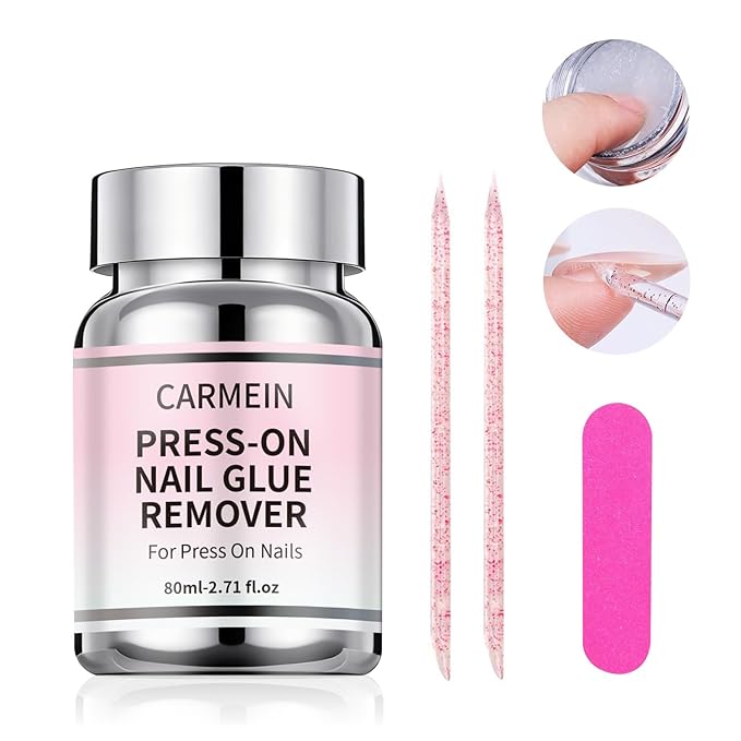 Press-On Nail Glue Remover, Professional Gentle Debonder, Home Salon Essential (2.71 Fl.Oz/80ml) - Limited Effect on Gel Nails