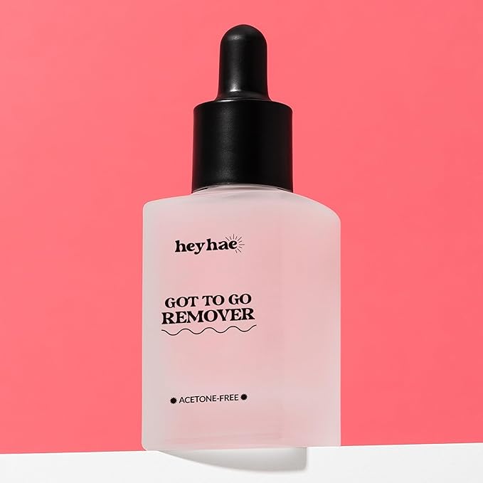 Heyhae Got To Go Remover - Semi-Cured Gel Nail Strip Remover | Non-drying Hypoallergenic Solution | Gentle and Moisturizing Acetone Free Formula