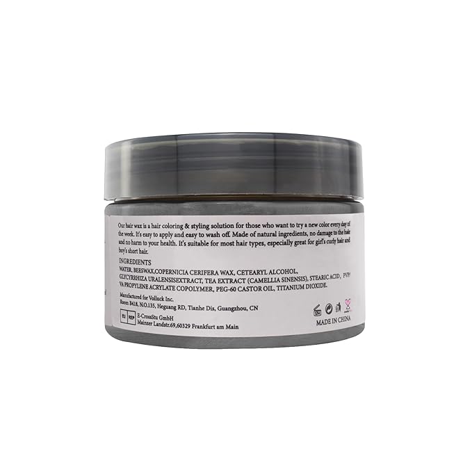 Black Temporary Hair Color Wax - SOVONCARE Washable Gray Hair Dye for Men & Women, All-Day Hold Disposable Hair Styling Clays for Party, Cosplay & Daily 4.23 oz