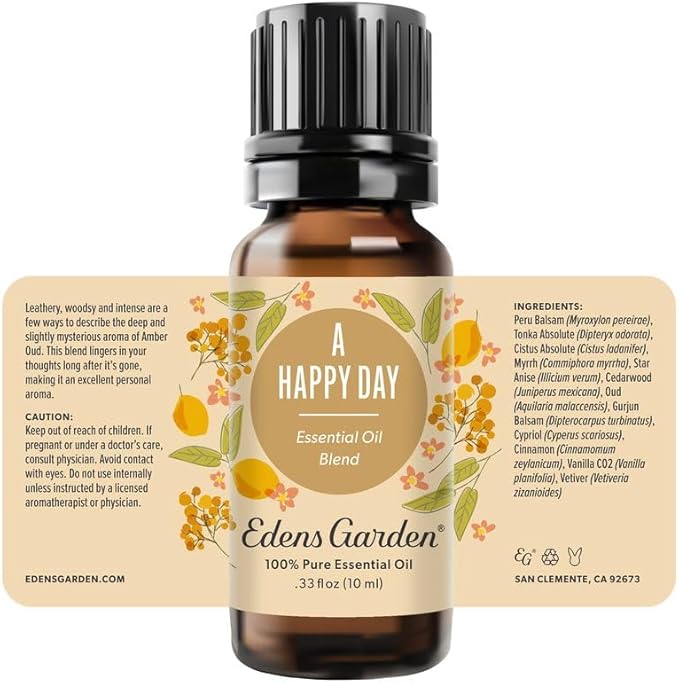Edens Garden A Happy Day Essential Oil Blend- 100% Pure Premium Grade, Undiluted, Natural, Therapeutic, Aromatherapy, The Best for Skin, Candle, Laundry, Humidifier 118 ml (4 fl oz)