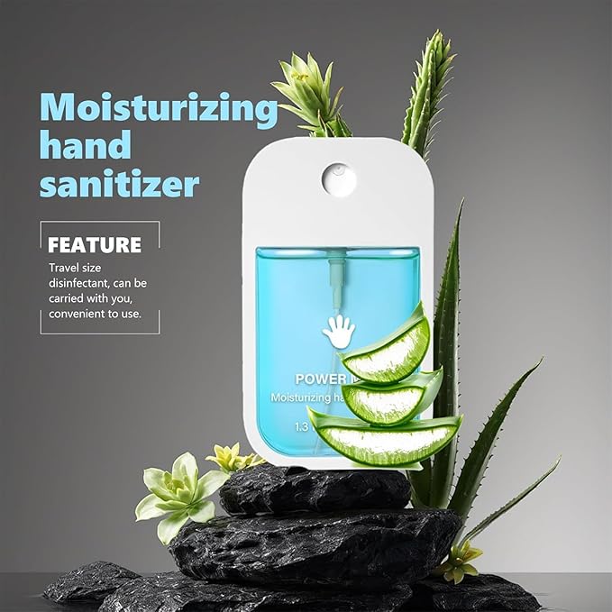 Power Mist Hydrating Hand Sanitizer, Power Mist Hydrating Spray for Hand, Hand Sanitizer Spray, Travel Size (2pcs - Blue & Green)