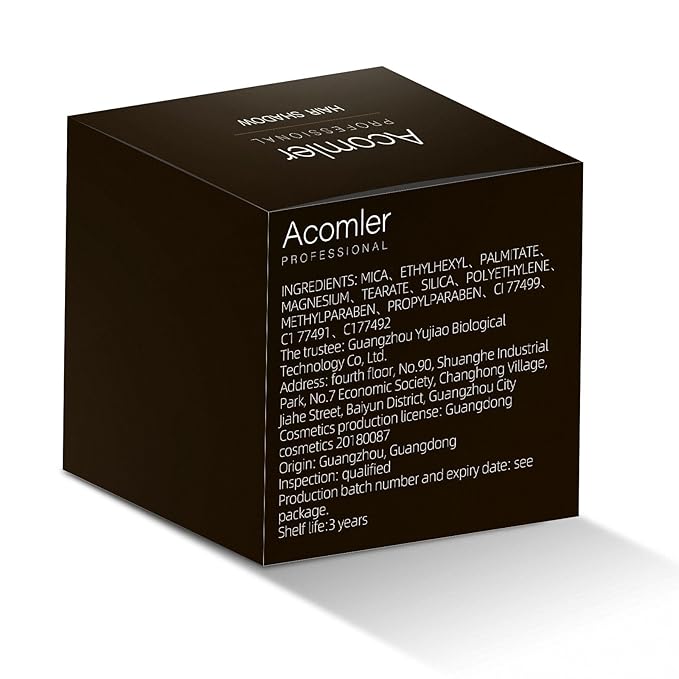 Acomler Instantly Root Cover Up Hairline Shadow Powder,Root Touch Up Hair Color 0.35 Ounce for Thinning Hair, Grey Hair Coverage Hair Powder for Women Men with Eyebrows,Beard Line,Bald Spots (Black)
