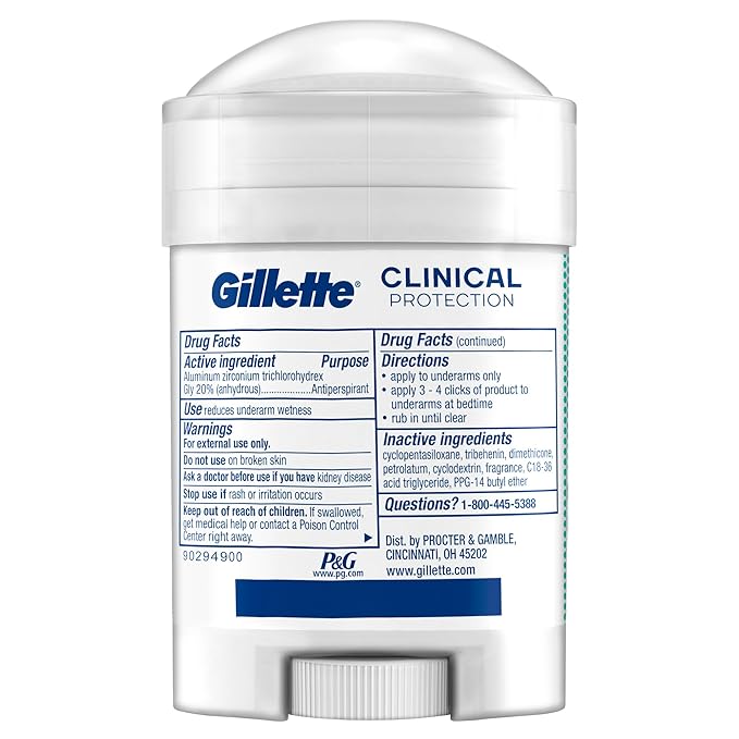 Gillette Clinical Antiperspirant and Deodorant for Men, 72hr Sweat & Odor Protection, Long Lasting Freshness, Anti-White Mark Technology, Soft Solid, Ultimate Fresh Scent, 1.7 oz (Pack of 3)