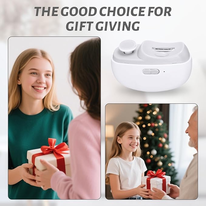 3 in 1 Electric Nail Clipper for Seniors, Baby Nail Trimmer Electric Automatic Trimmer, Safe Electric Toenail Clippers Nail File Tools for Adult, Manicure Kit Grinder with Polishing(White)