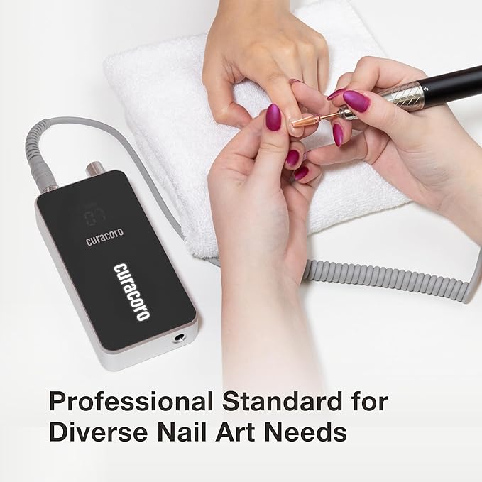 Curacoro Nail Drill 35000RPM Professional Brushless Electric Nail Drill Machine - Nail Efile for Acrylic Gel Nails, Low Noise Low Vibration